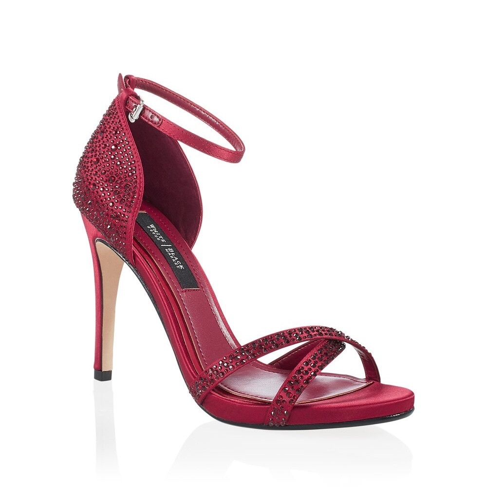 NWOT Red Satin Embellished Heel